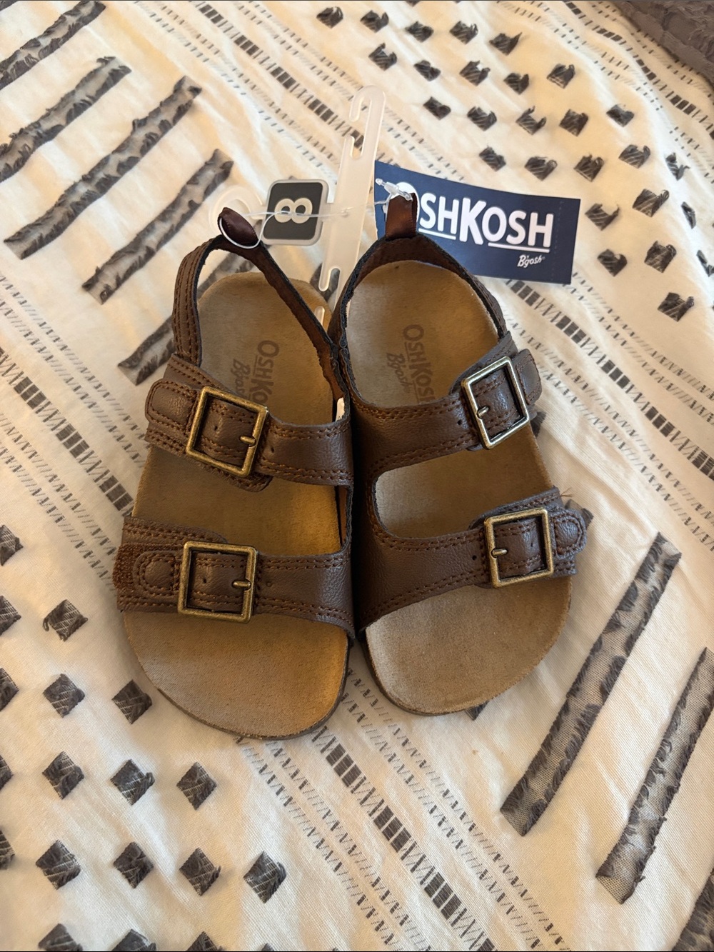 OshKosh B'gosh toddler Brown Double-Buckle Sandals NWT